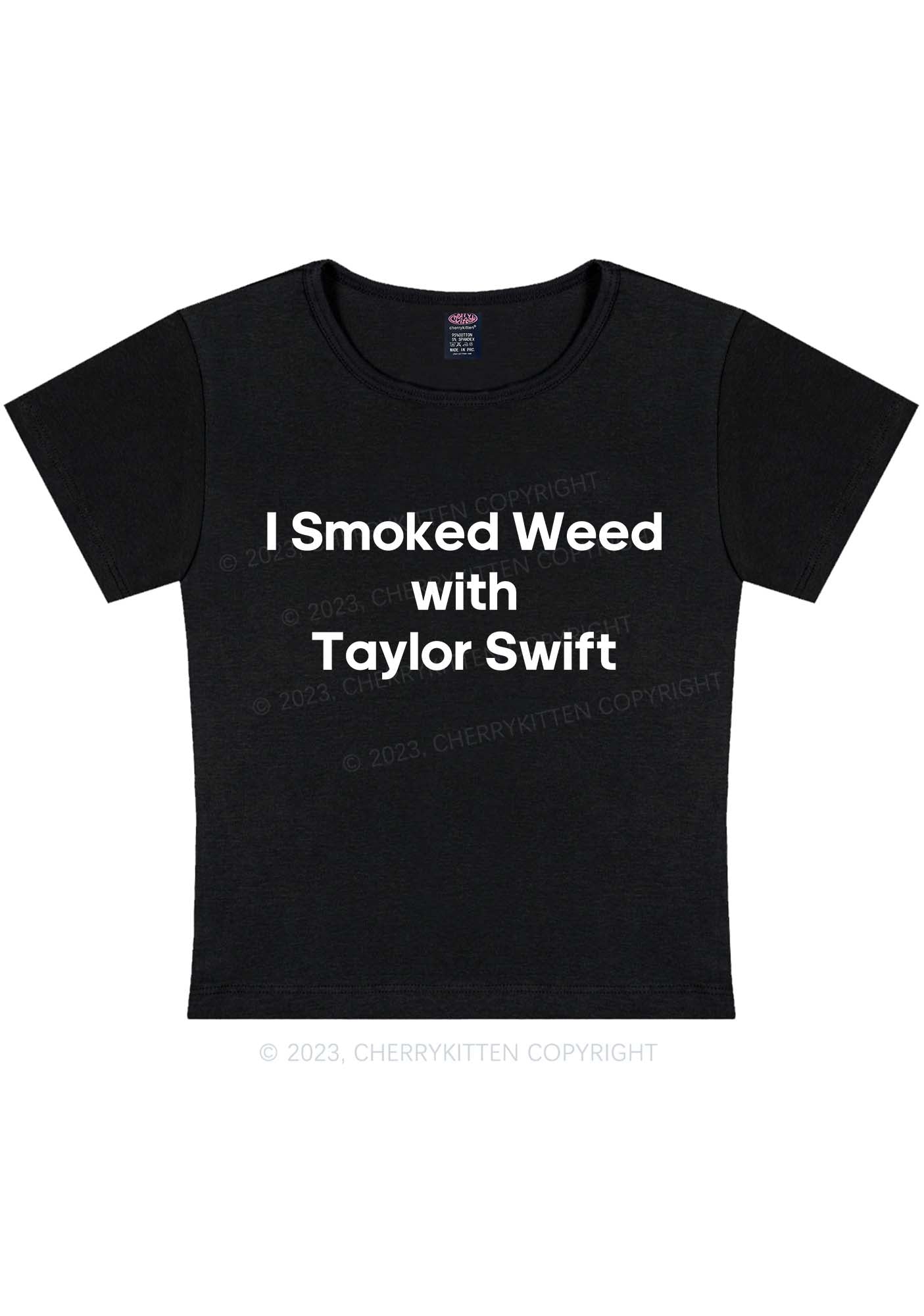 I Smoked With TS Y2K Baby Tee Cherrykitten