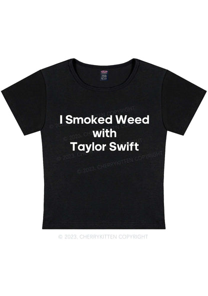 I Smoked With TS Y2K Baby Tee Cherrykitten