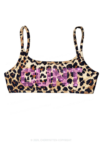 Rhinestone Pink Cxxt Y2K Super Crop Cami Cherrykitten