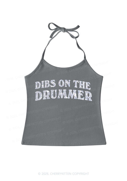 Glitter Dibs On The Drummer Y2K Halter Neck Cami Cherrykitten