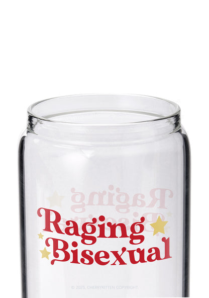 Raging Bisexual Stars Pride Y2K Printed Glass Cup Cherrykitten