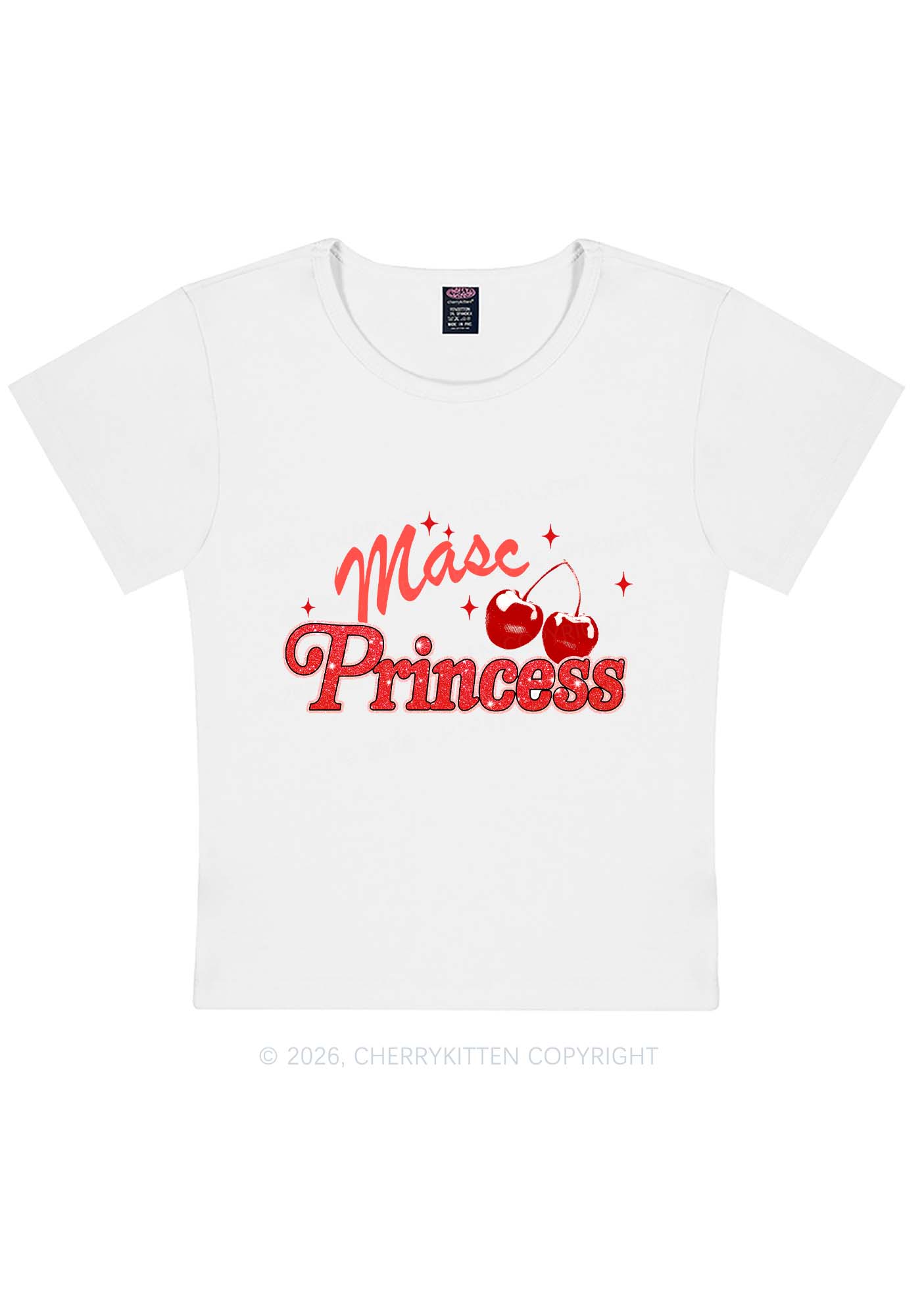 Masc Princess Cherry Pride Y2K Baby Tee Cherrykitten