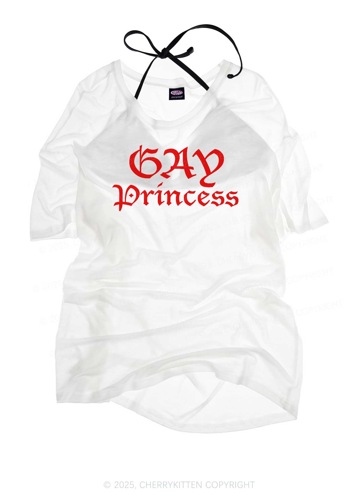 Gay Princess Pride Y2K Sheer Boyfriend Tee Cherrykitten
