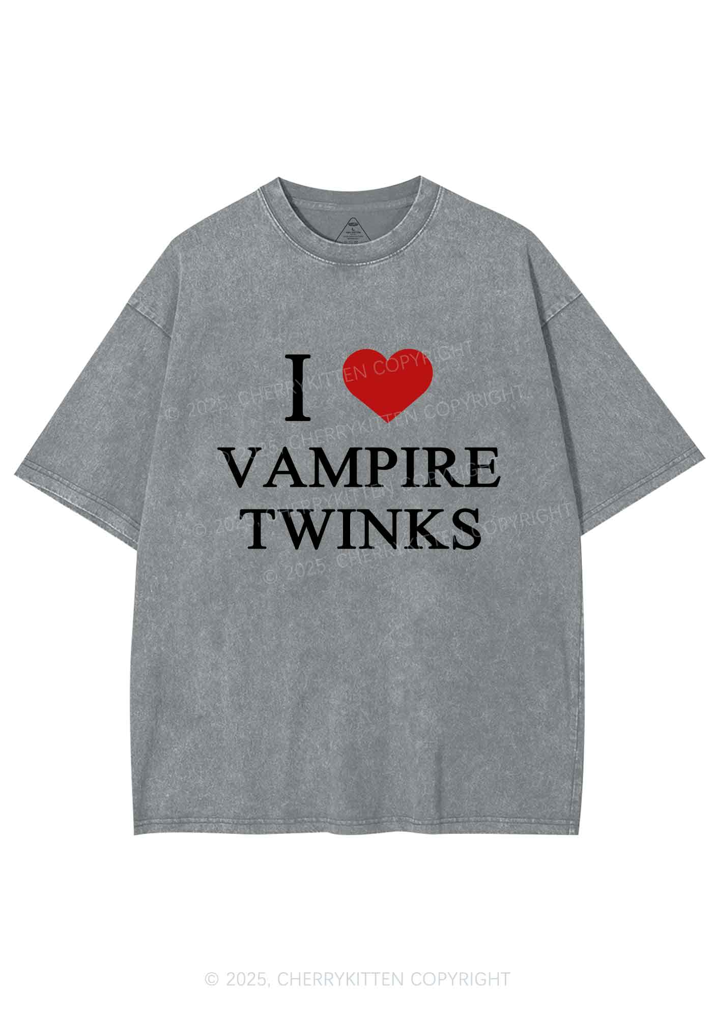 I Love Vampire Twinks Y2K Shirts Washed Tee Cherrykitten