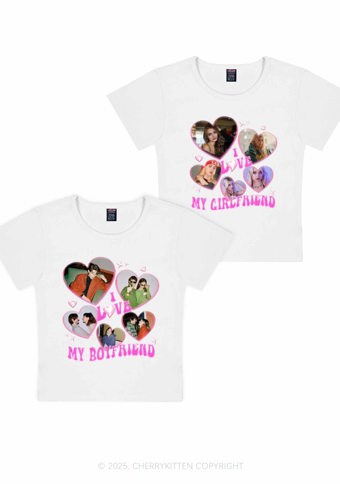 Custom My BF GF Photos Y2K Valentine's Day Baby Tee Cherrykitten