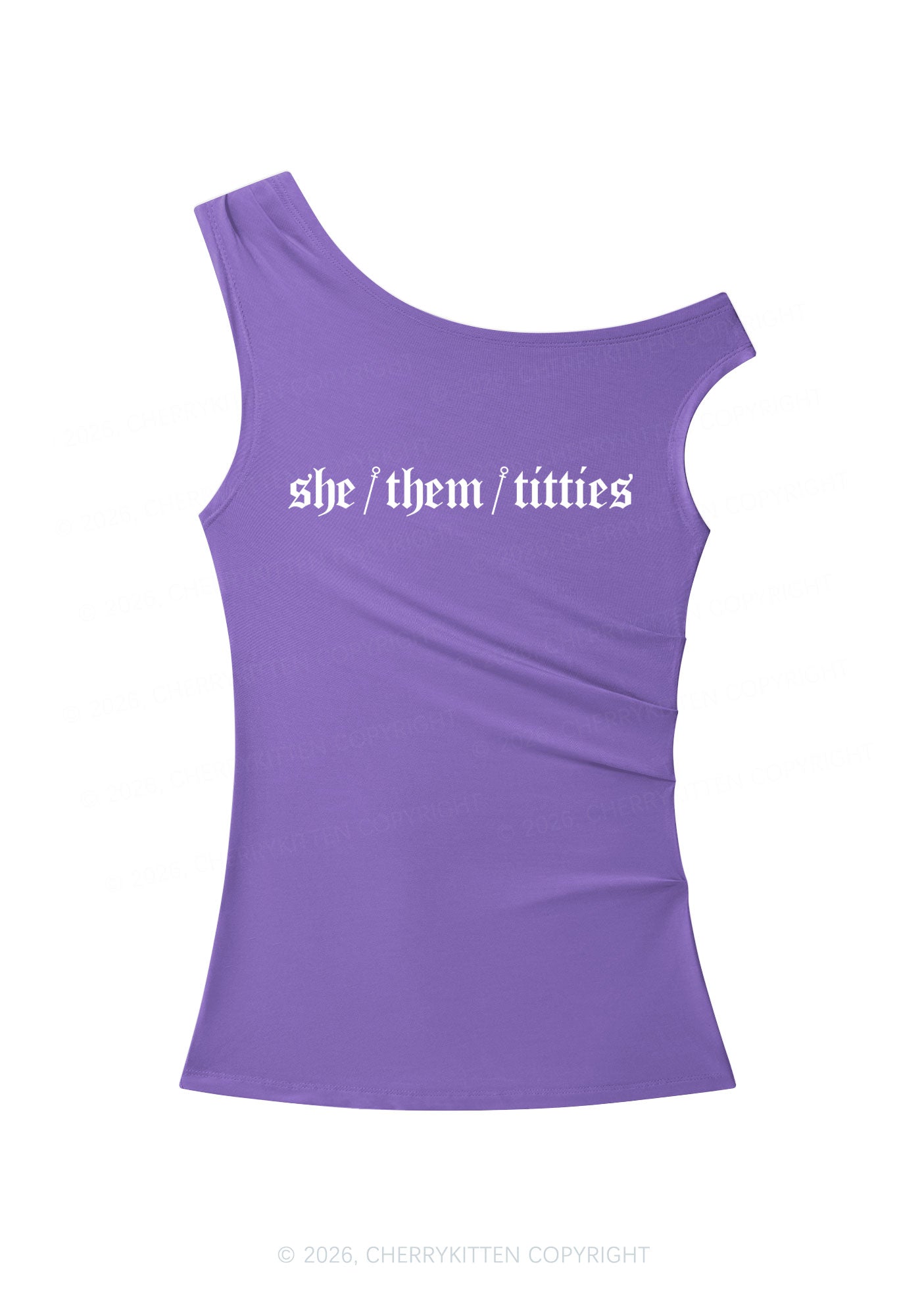 She Them Txtties Pride Y2K Off Shoulder Tank Top Cherrykitten