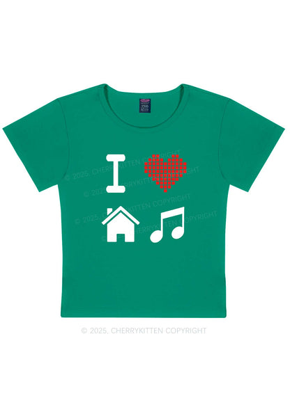 I Love House Music Y2K Baby Tee Cherrykitten