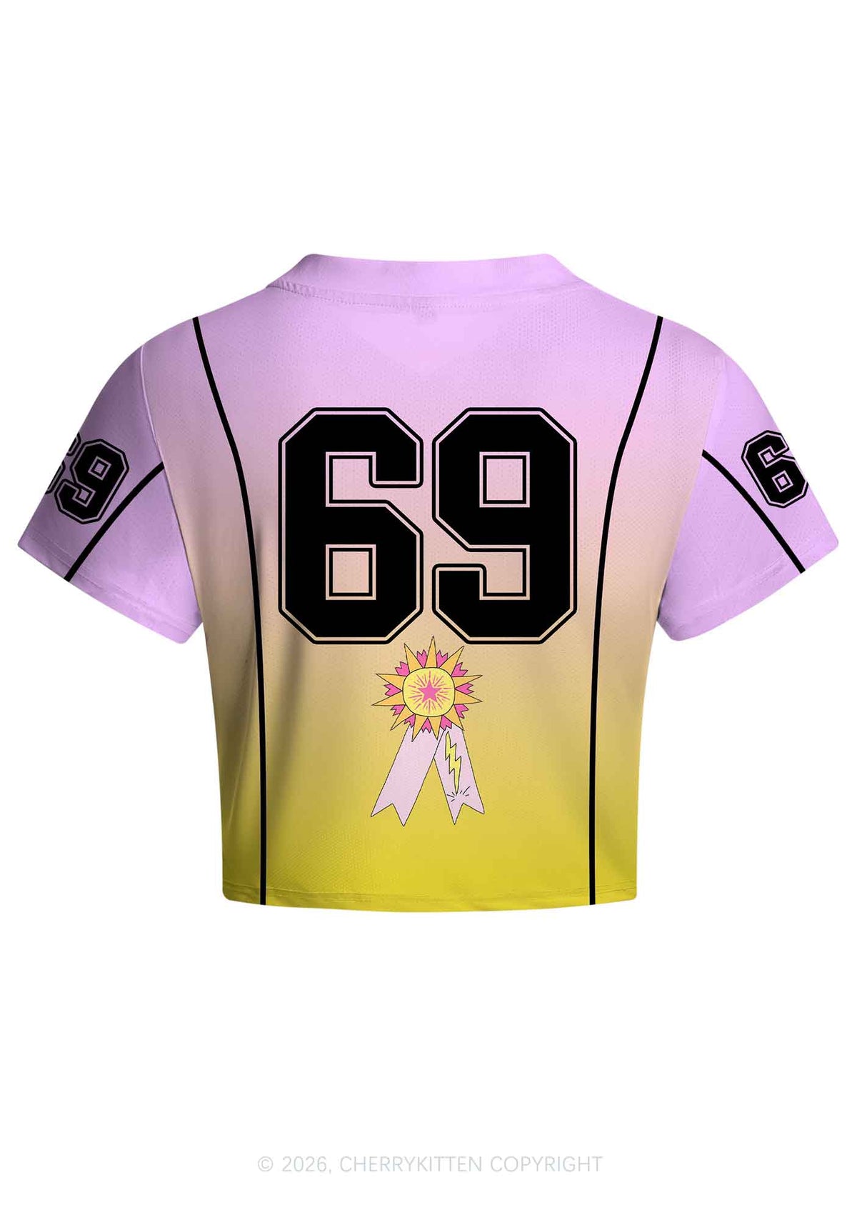 Purple Lesbian Princess Pride Y2K Crop Football Jersey Shirts Cherrykitten