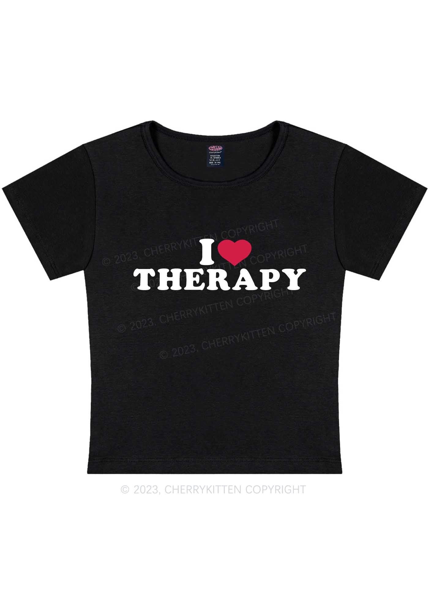 I Love Therapy Y2K Baby Tee Cherrykitten