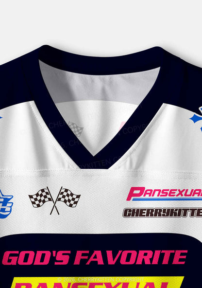 Gods Favorite Pansexual Pride Y2K Crop Sport Jersey Shirts Cherrykitten
