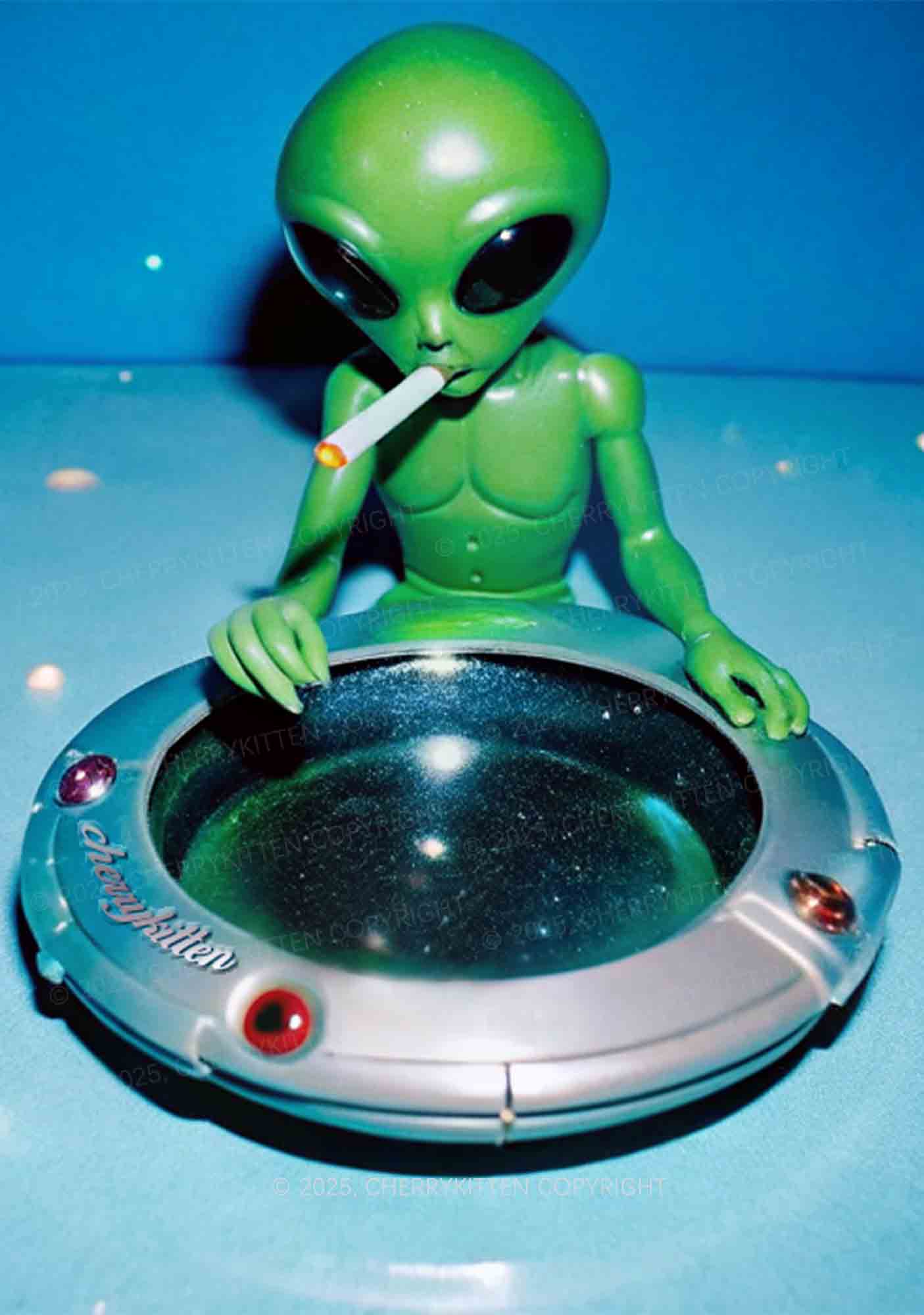 Halloween Alien UFO Ashtray Y2K Print Cami Crop Top Cherrykitten