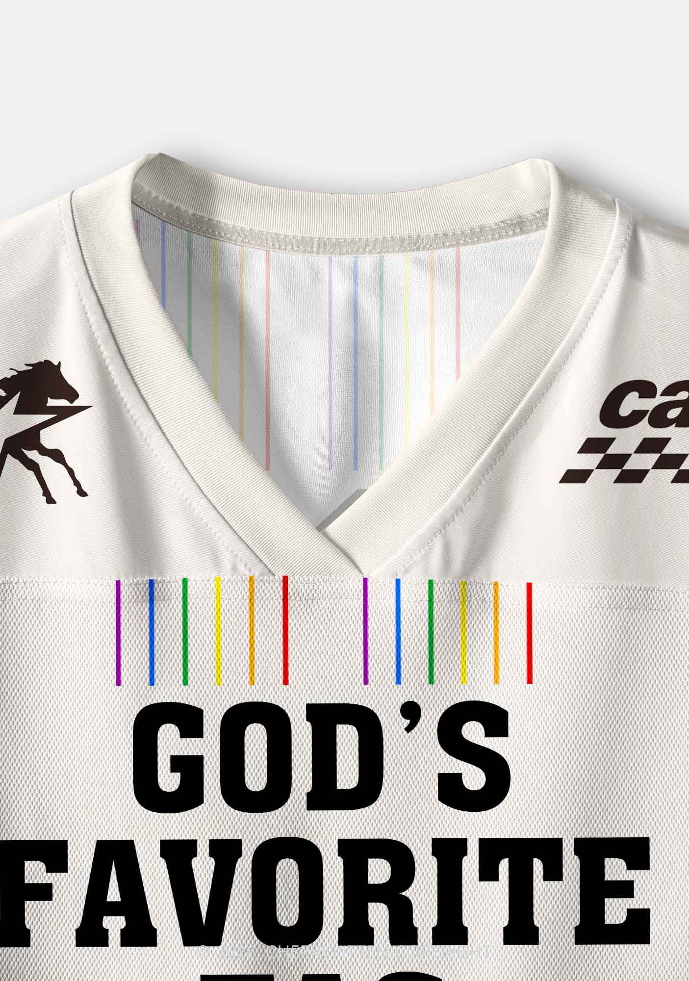 Gods Favorite Fag Rainbow Stripes Pride Y2K Crop Sport Jersey Shirts Cherrykitten