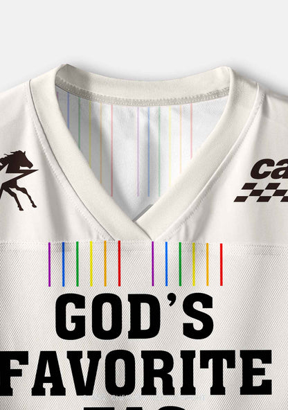 Gods Favorite Fag Rainbow Stripes Pride Y2K Crop Sport Jersey Shirts Cherrykitten