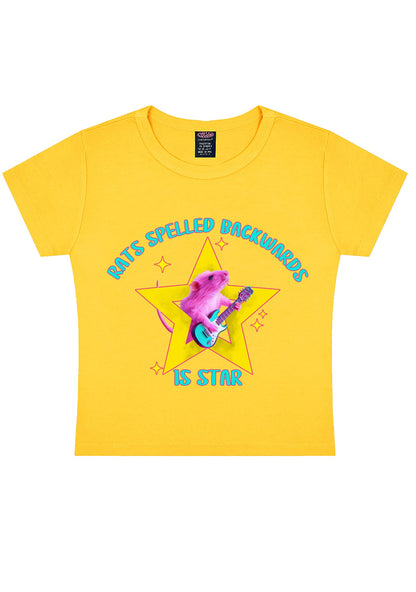 Rats Spelled Backwards Is Star Y2K Baby Tee Cherrykitten