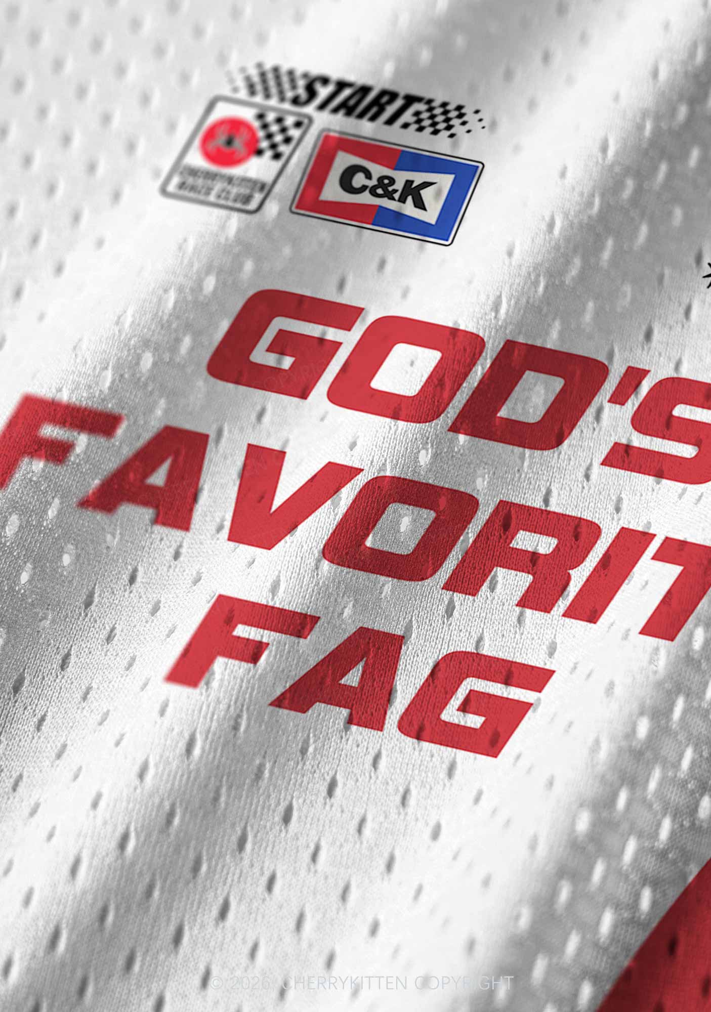 Red Gods Favorite Fag Pride Y2K Sport Jersey Tank Cherrykitten