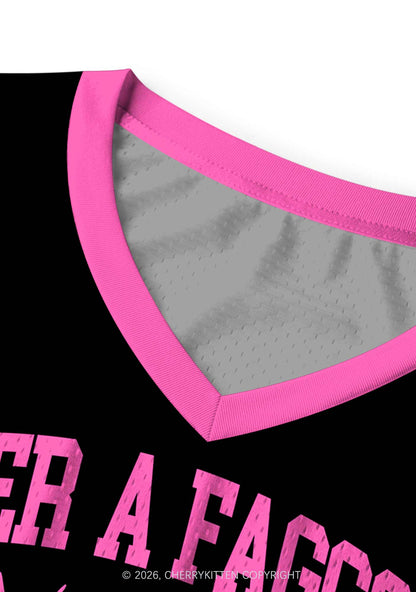 Hot Pink Better A Faggot Than A Fascist Pride Y2K Sport Jersey Tank Cherrykitten