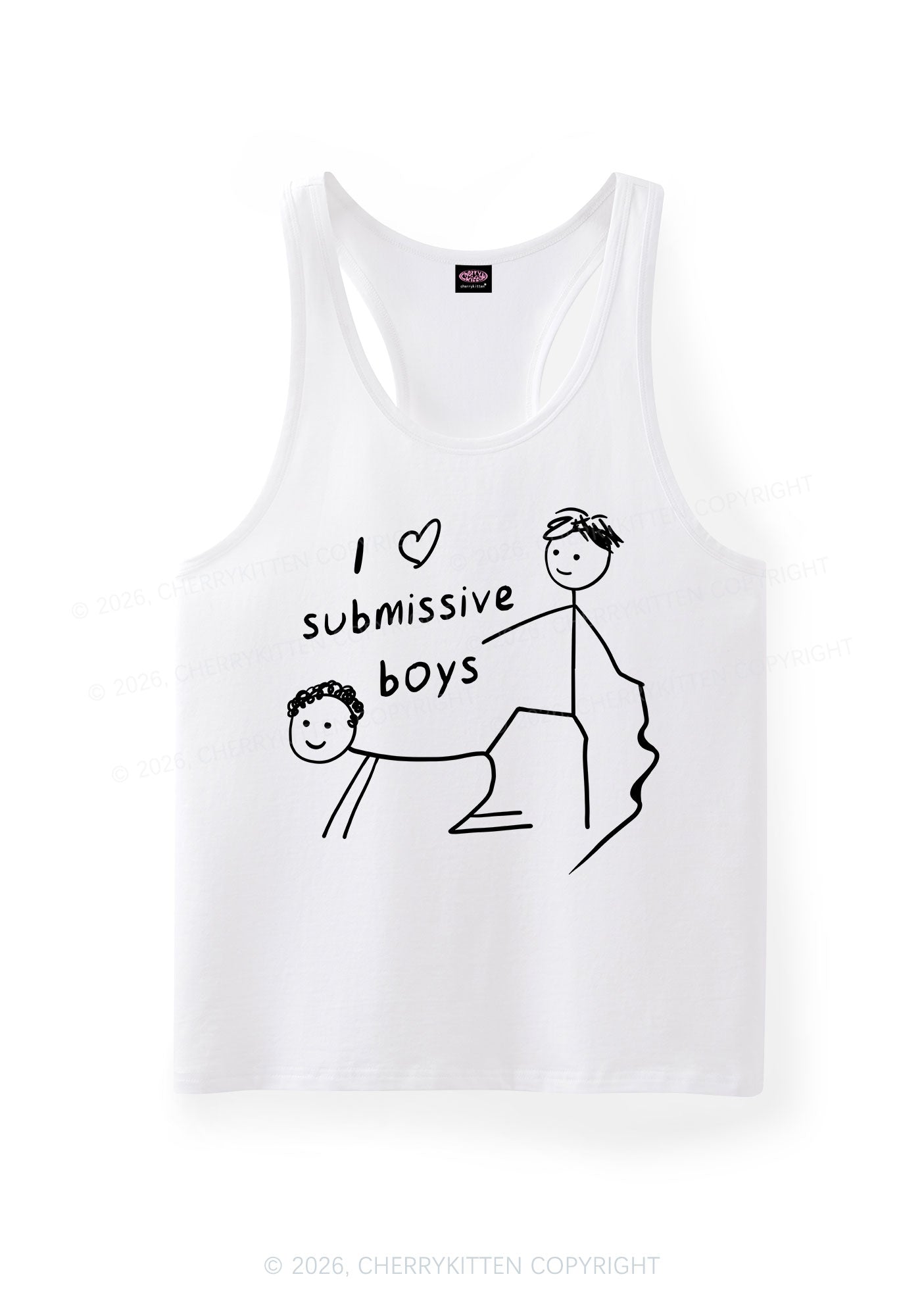 I Love S Gay Boys Pride Y2K Men Racerback Tank Top Cherrykitten