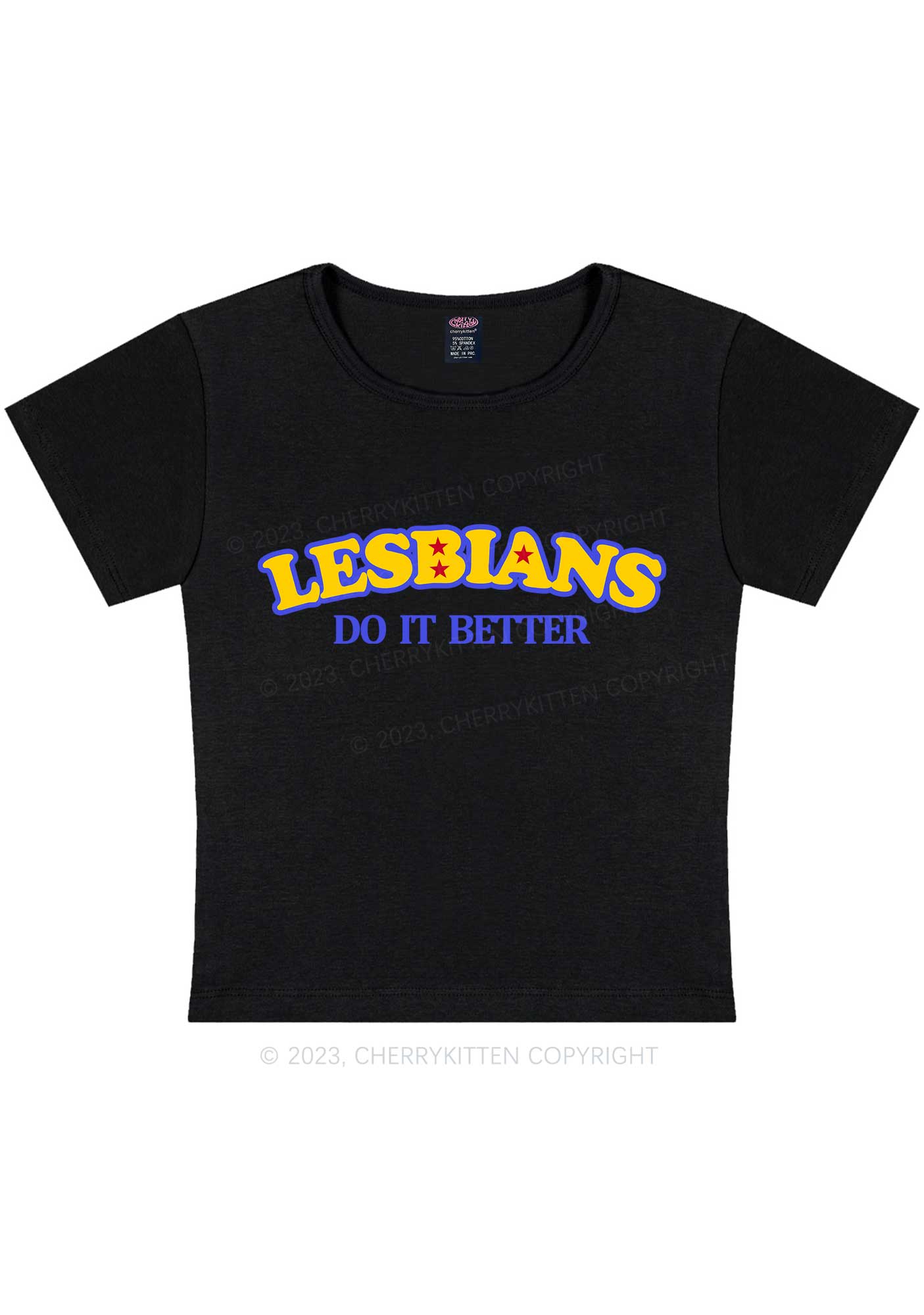 Lesbians Do It Better Y2K Baby Tee Cherrykitten