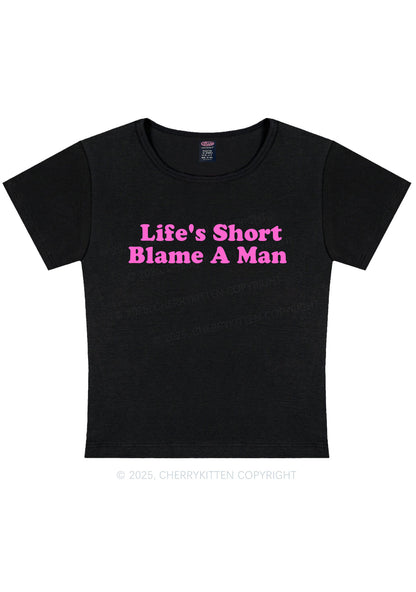 Blame A Man Y2K Baby Tee Cherrykitten