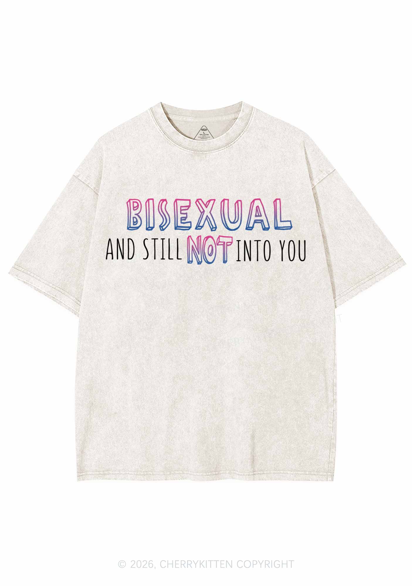 Bisexual And Still Not Into You Pride Y2K Shirts Washed Tee Cherrykitten