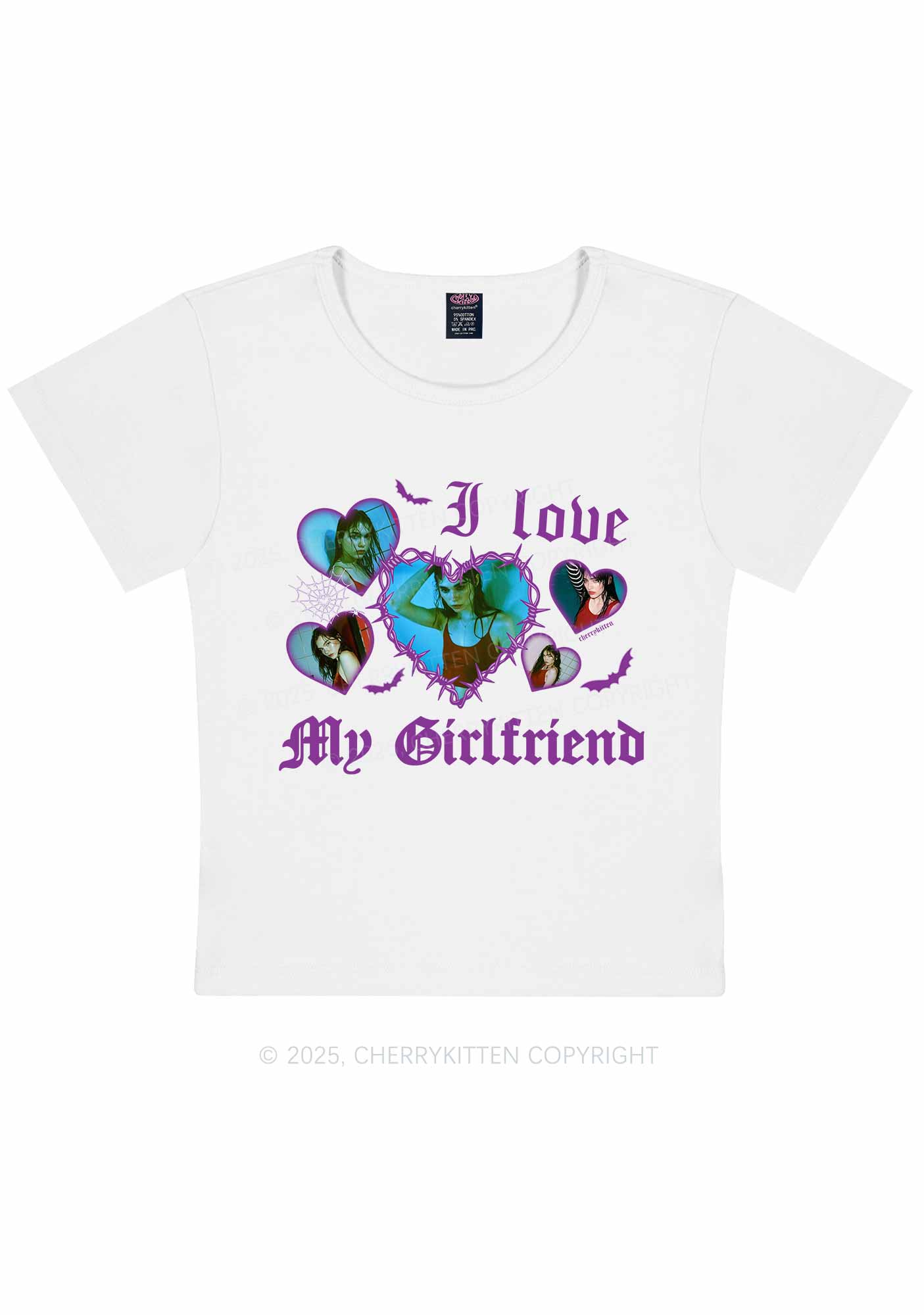 Custom Halloween Girlfriend Photos Y2K Baby Tee Cherrykitten