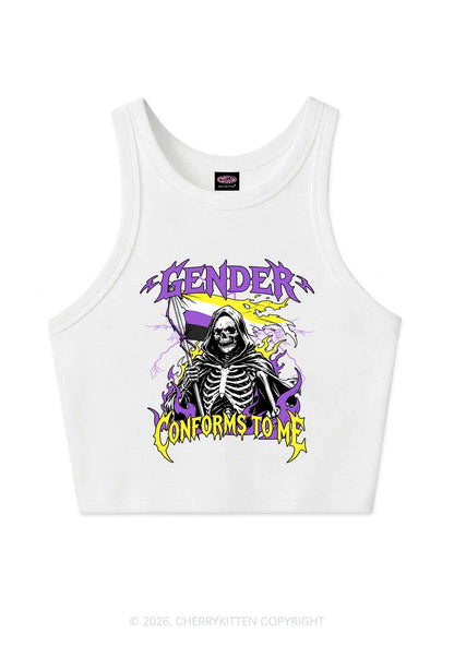 Gender Conforms To Me Pride Y2K Crop Tank Top Cherrykitten