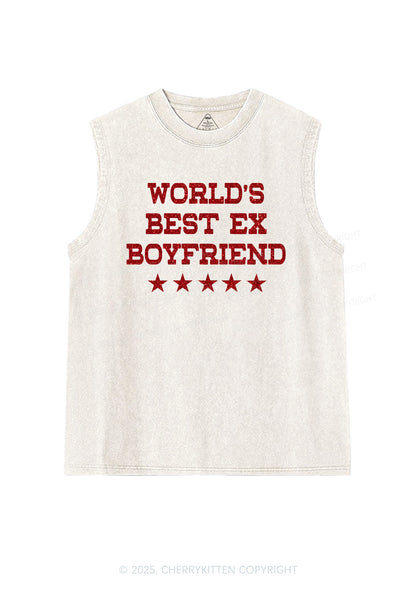 Glitter Best Ex Boyfriend Y2K Washed Muscle Tank Cherrykitten