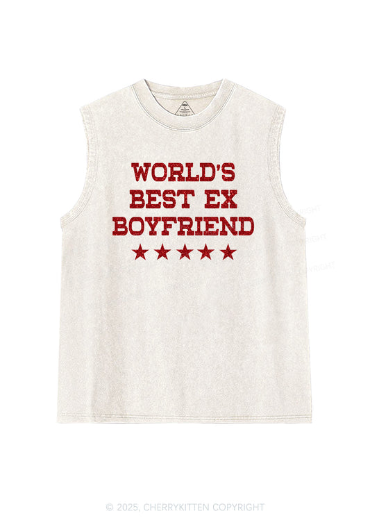 Glitter Best Ex Boyfriend Y2K Washed Muscle Tank Cherrykitten