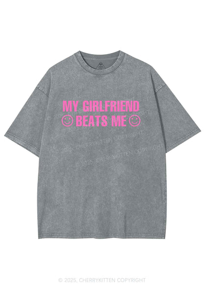 My Girlfriend Beats Me Y2K Shirts Washed Tee Cherrykitten