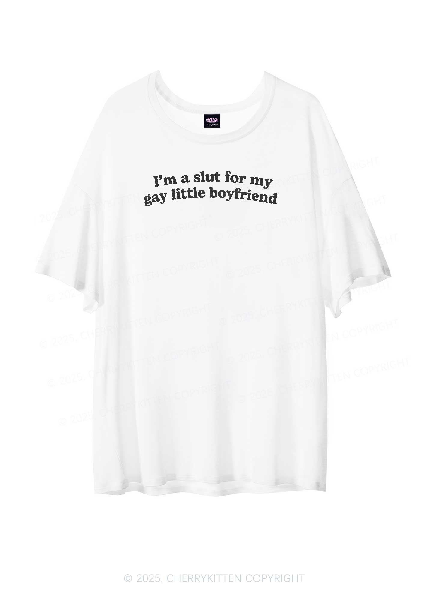 Slxt For My Gay BF Pride Y2K Sheer Boyfriend Tee Cherrykitten