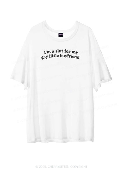 Slxt For My Gay BF Pride Y2K Sheer Boyfriend Tee Cherrykitten