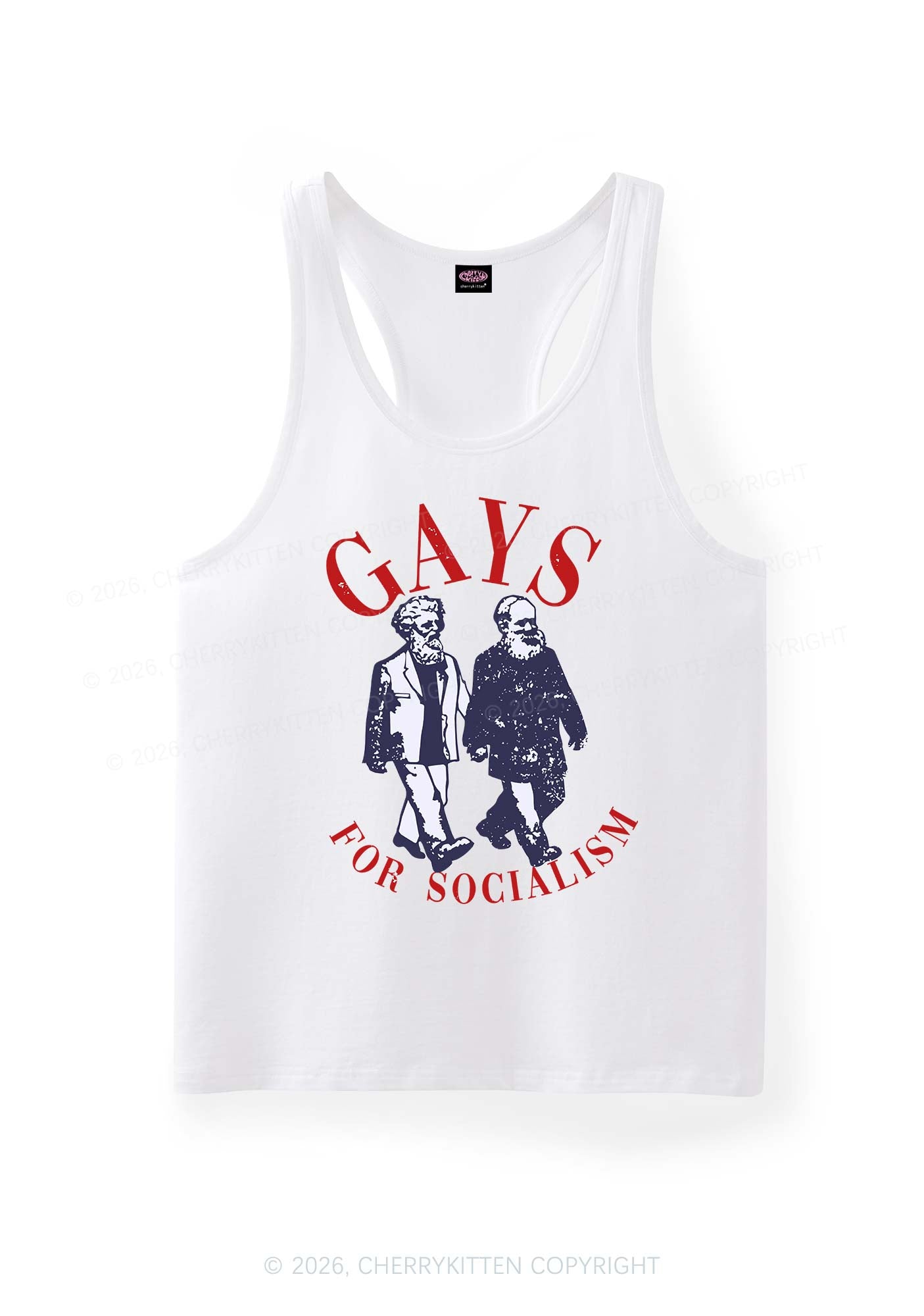 Gays For Socialism Pride Y2K Men Racerback Tank Top Cherrykitten