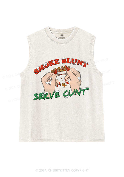 Christmas Smoke Blunt Y2K Washed Tank Cherrykitten