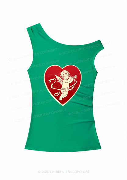 Trumpet Cupid Y2K Off Shoulder Tank Top Cherrykitten