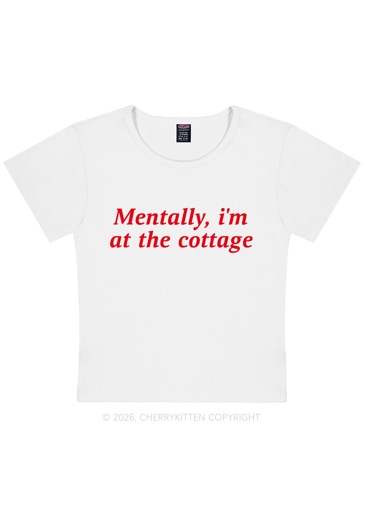 Mentally Im At The Cottage HR Y2K Baby Tee Cherrykitten