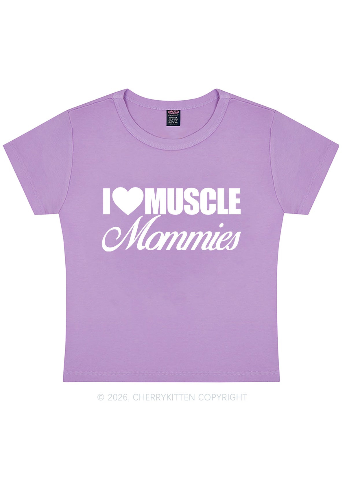 I Love Muscle Mommies Y2K Baby Tee Cherrykitten