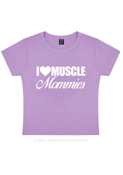 I Love Muscle Mommies Y2K Baby Tee Cherrykitten