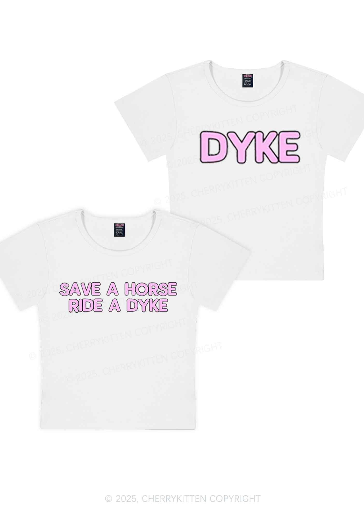 Save Horse Ride Dyke Y2K Valentine's Day Baby Tee Cherrykitten