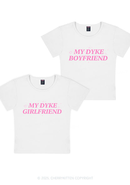 My Dyke BF GF Y2K Valentine's Day Baby Tee Cherrykitten