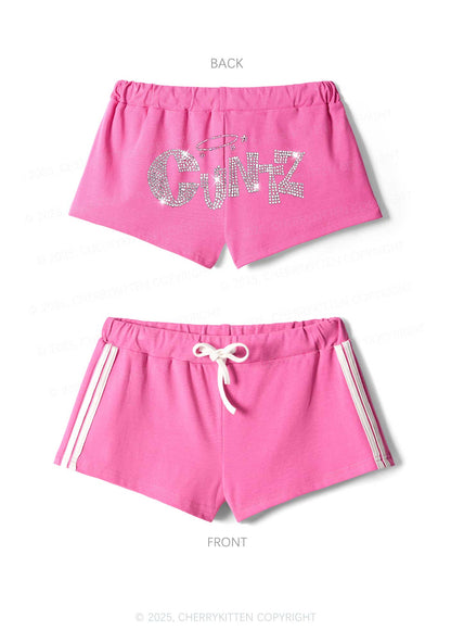 Rhinestone Cxntz Y2K Drawstring Mini Shorts Cherrykitten