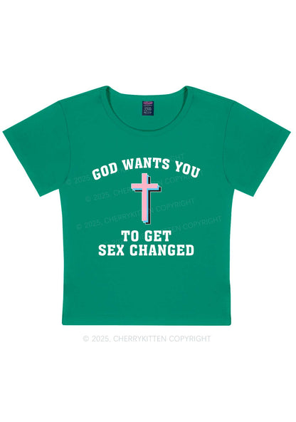 God Wants You To Get Changed Y2K Baby Tee Cherrykitten