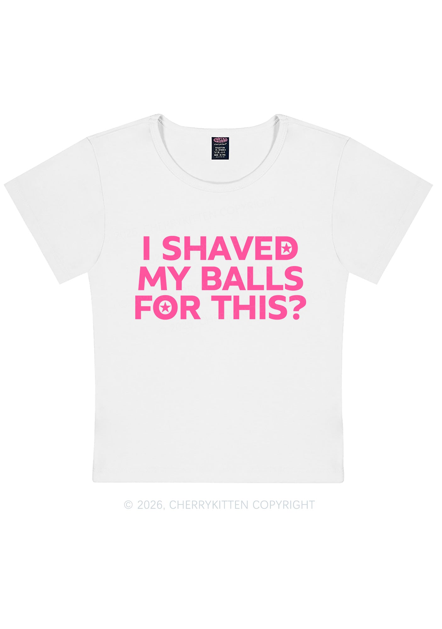 Shaved My Balls For This Y2K Baby Tee Cherrykitten