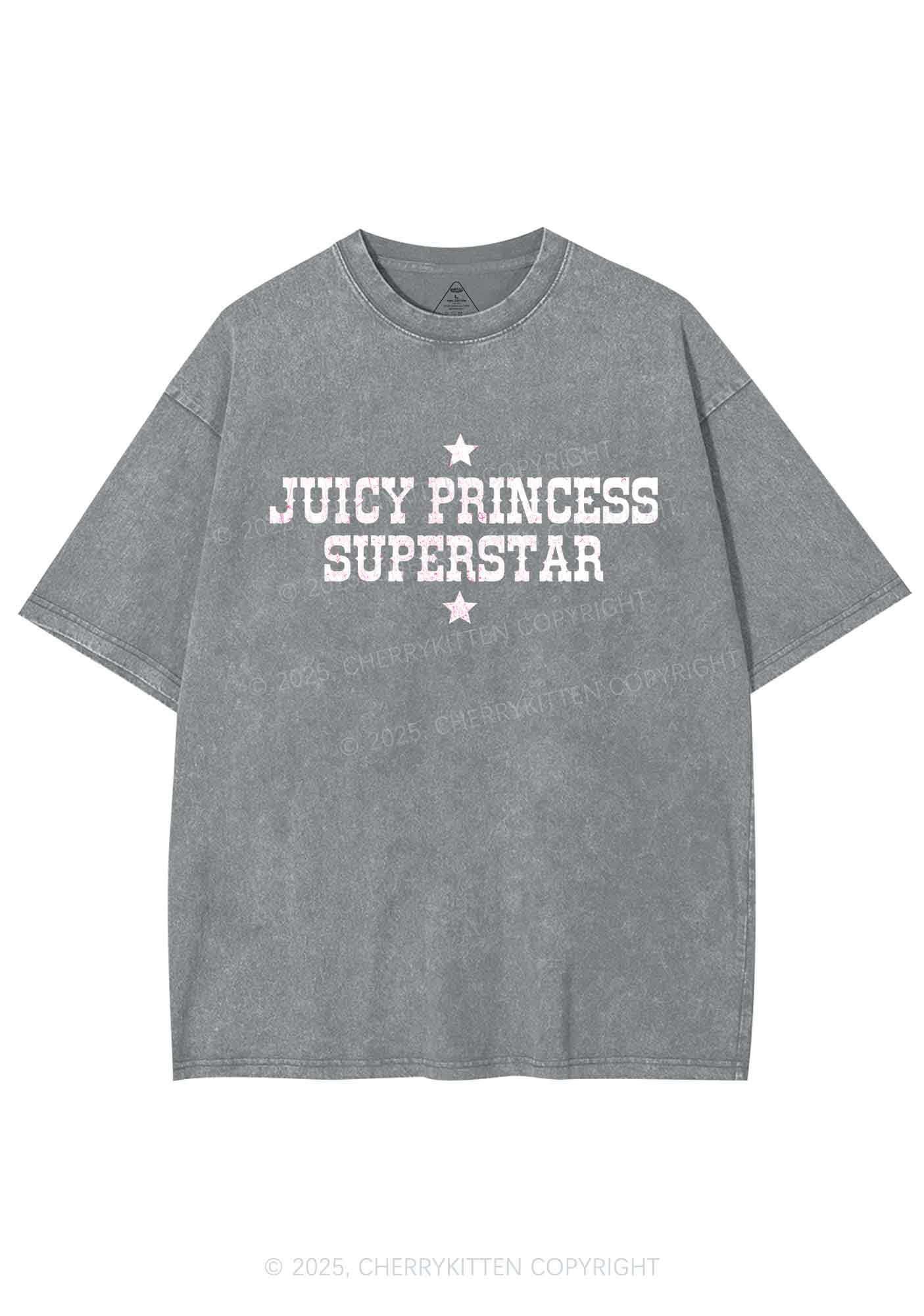 Juicy Princess Superstar Y2K Shirts Washed Tee Cherrykitten