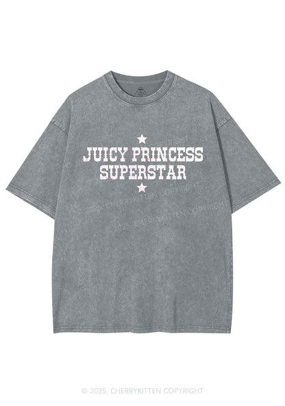Juicy Princess Superstar Y2K Shirts Washed Tee Cherrykitten