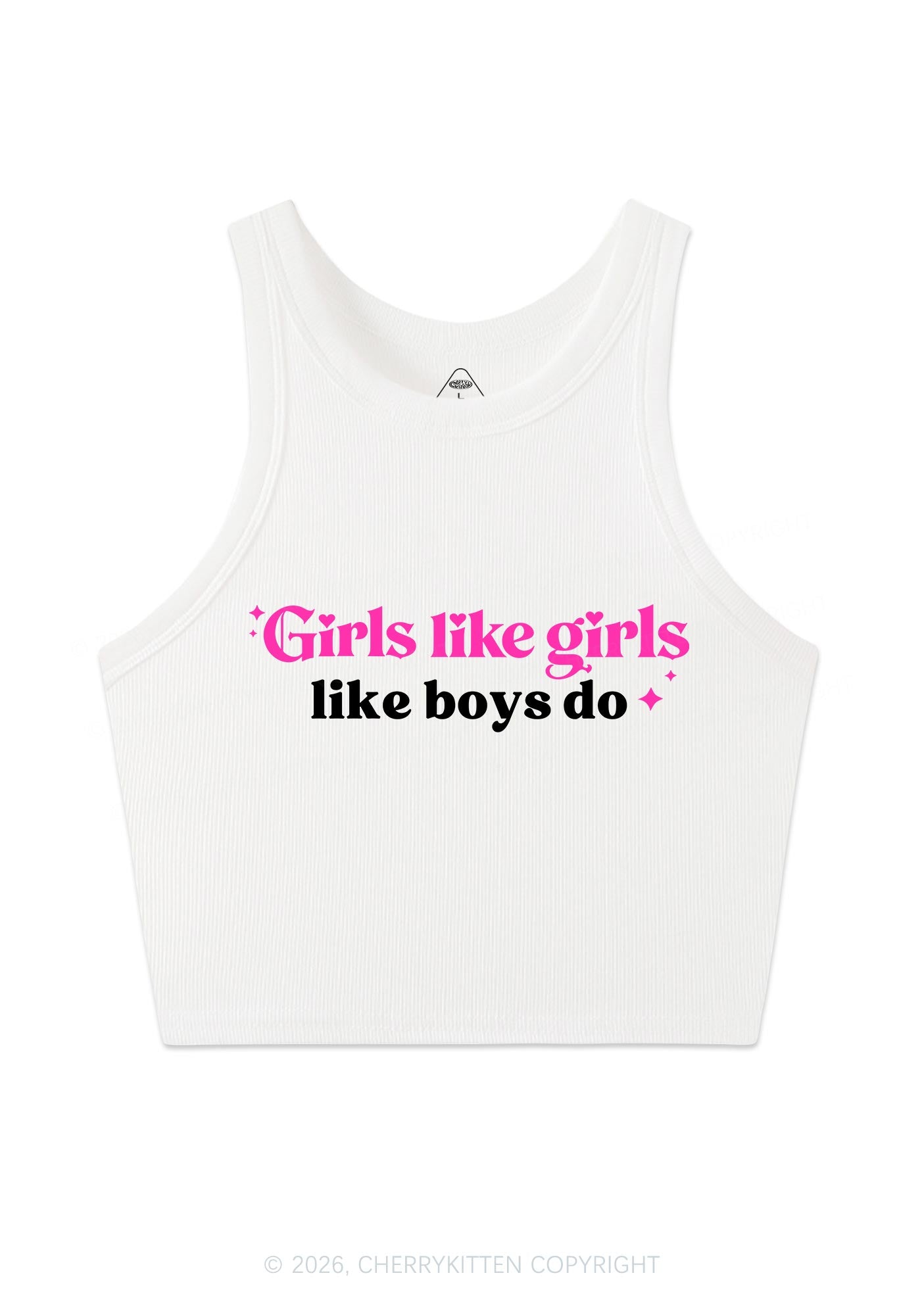 Girls Like Girls Like Boys Do Pride Y2K Crop Tank Top Cherrykitten