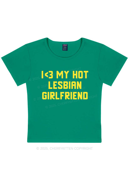 My Hot Lesbian GF Pride Y2K Baby Tee Cherrykitten