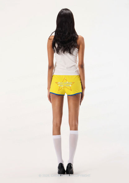 Rhinestone Make America Cxxty Again Y2K Booty Shorts Cherrykitten