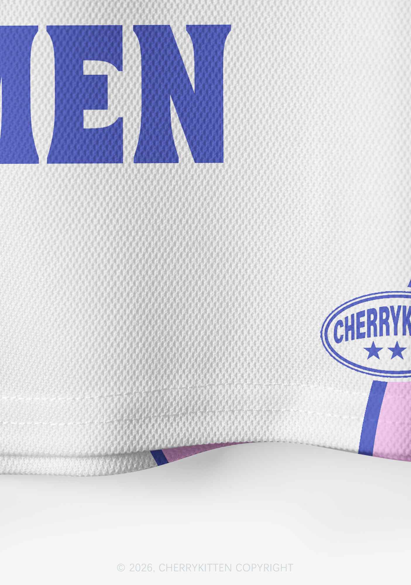 White I Love S Boys Y2K Crop Sport Jersey Shirts Cherrykitten