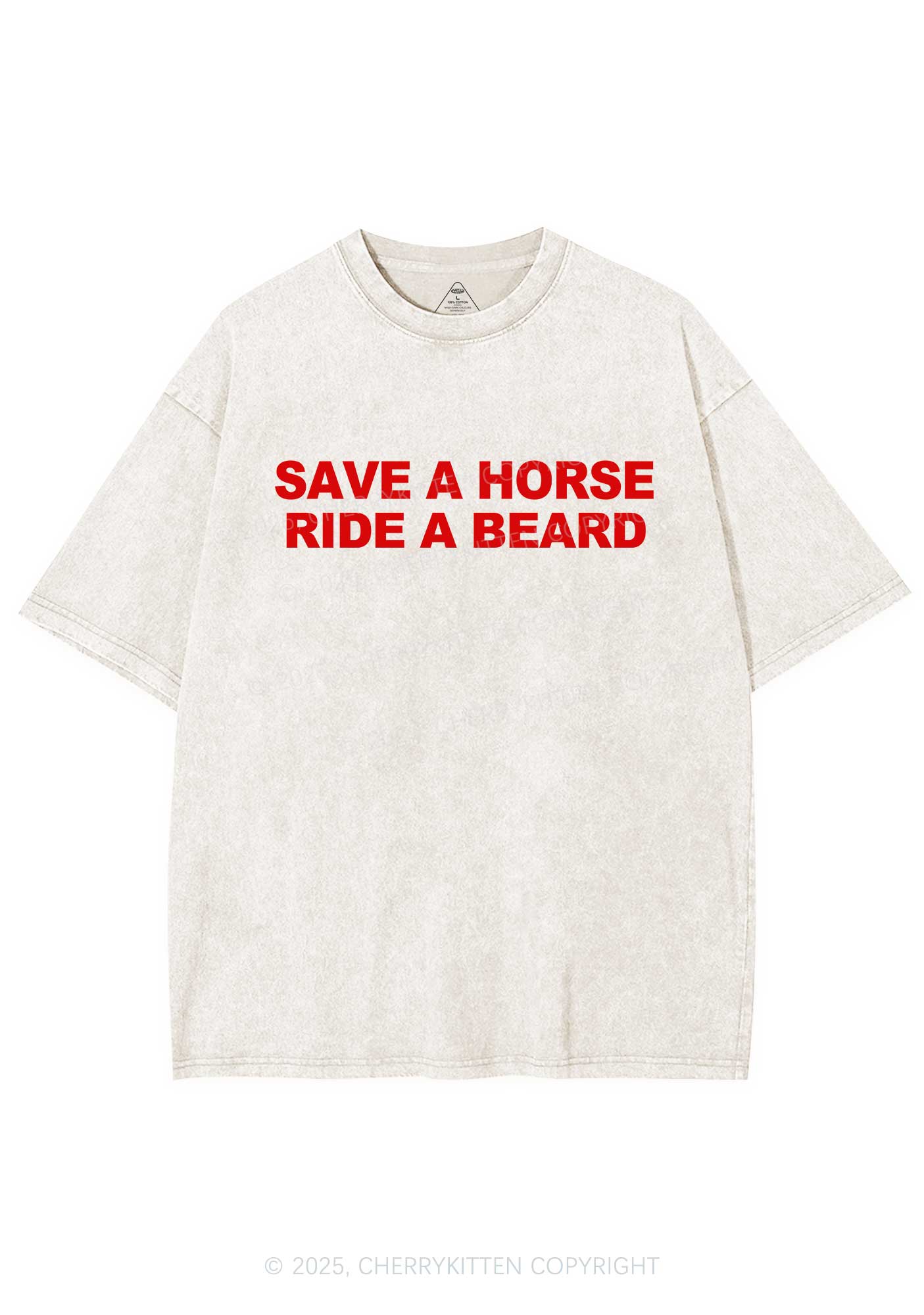 Ride A Beard Y2K Shirts Washed Tee Cherrykitten
