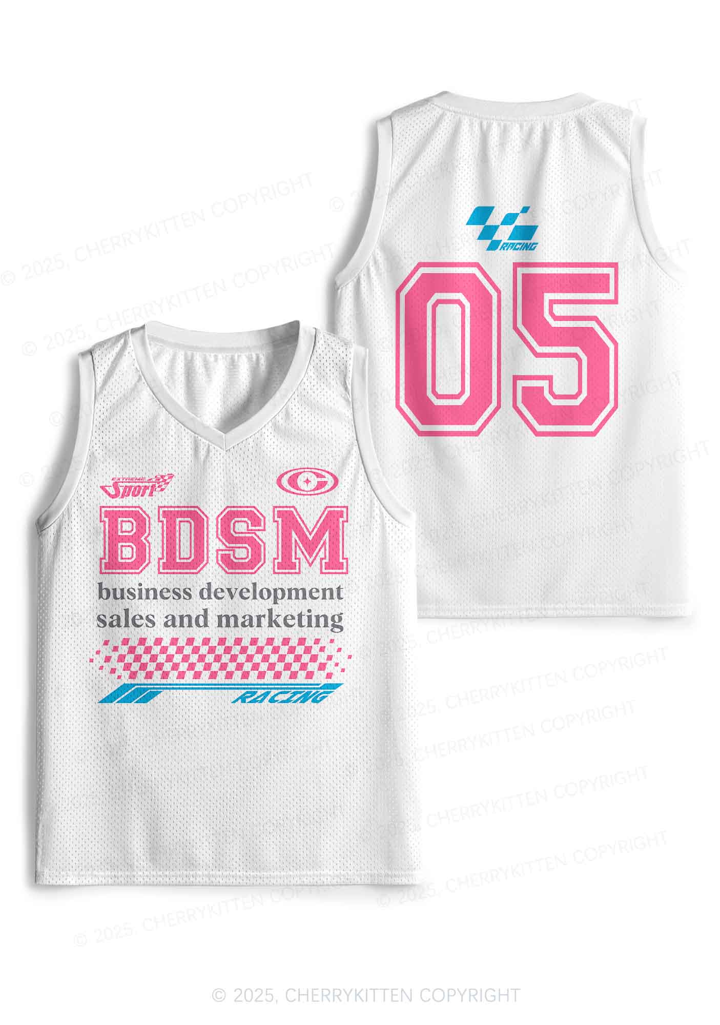 Custom Pink BDSM Y2K Sport Jersey Tank Cherrykitten